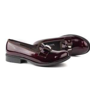 Ženske kožne mokasine 86208 Bordo lak