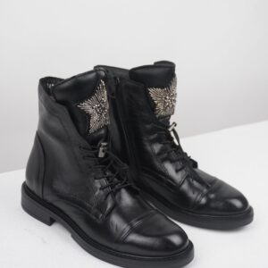 Kožna čizma Mjus T81209 Crna