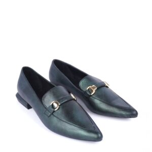 Ženske kožne mokasine Invento 111043 Zelena