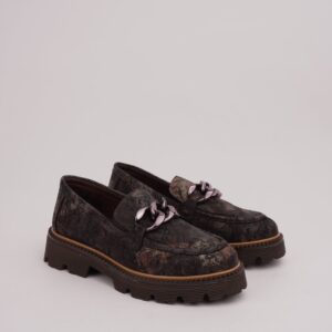 Ženske kožne mokasine Invento 3080 Kahve yaprak