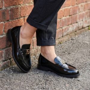 Ženske mokasine Tamaris 24351-45 Black patent