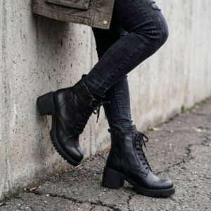 Ženske kožne čizme 5363 Crna