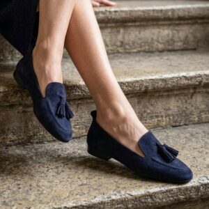 Teget kožne ženske mokasine S260687