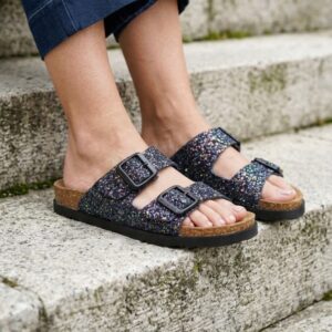 crne štras ženske kožne papuce