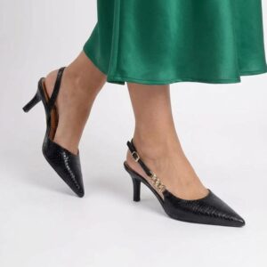 crne ženske sandalete sa šnalom sa strane