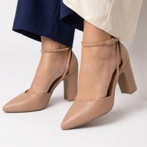 puder roze ženske sandalete na visoku blok petu