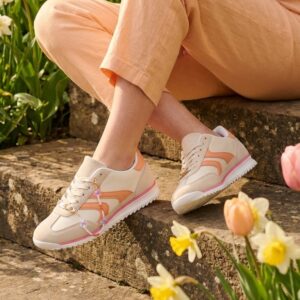 bež ženske patike sa narandžastom trakom