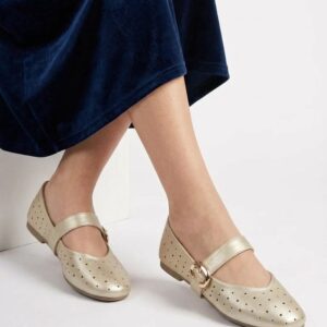 zlatne žeske baletanke sa kaišem