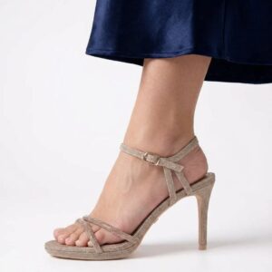 zlatne ženske sandale na štiklu sa kaiščićima