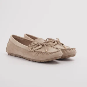 Bež ženske mokasine sa mašnicom L212601