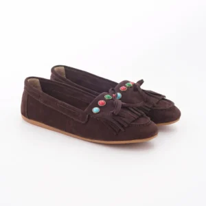 Braon kožne ženske mokasine Invento S260961
