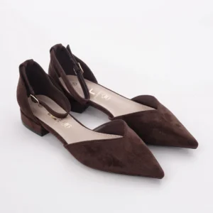 Braon ženske sandalete na špic L242628