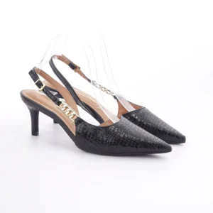 Crne ženske sandalete sa metalnim detaljem 1456.104