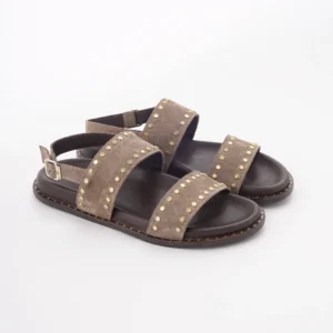 Krem kožne sandale sa zlatnim detaljima Invento S260945