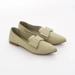 Zelene kožne ženske baletanke sa mašnom Invento S260130
