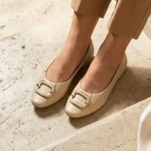 Vanila bež ženske kožne baletanke Usaflex MM0104