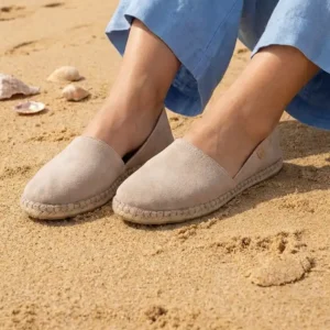 Bež ženske kožne espadrile Carmen crudo