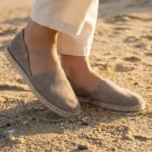 Svetlo bež ženske kožne espadrile Carmen piedra