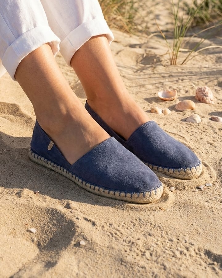 Espadrile ženske kožne plave Carmen iris