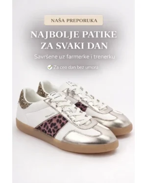 Ženske bele patike sa leopard detaljem – moderne i udobne patike za svaki dan