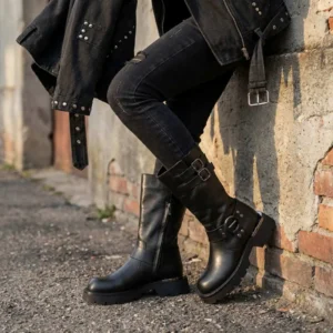 Ženska kožna čizma Invento 0630 Black leather