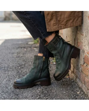 Zelene ženske kožne čizme AirStep A89227