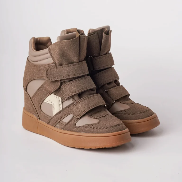 Taupe ženske patike sa skrivenom platformom L182687