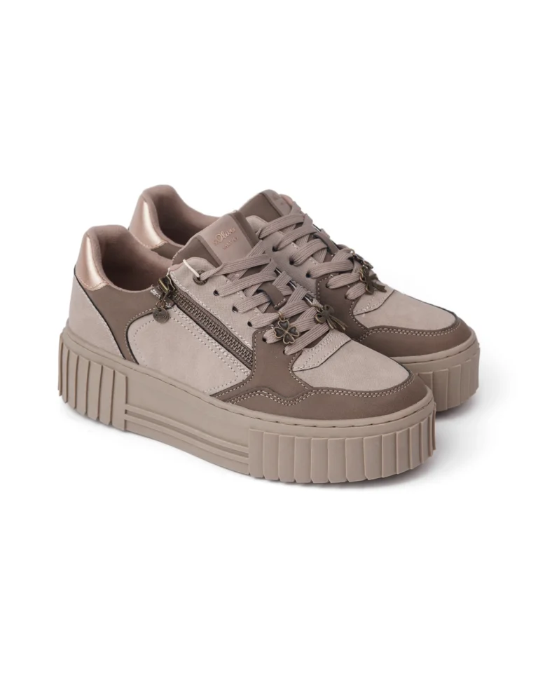 Sive ženske patike na platformu S.Oliver 2183572 TAUPE