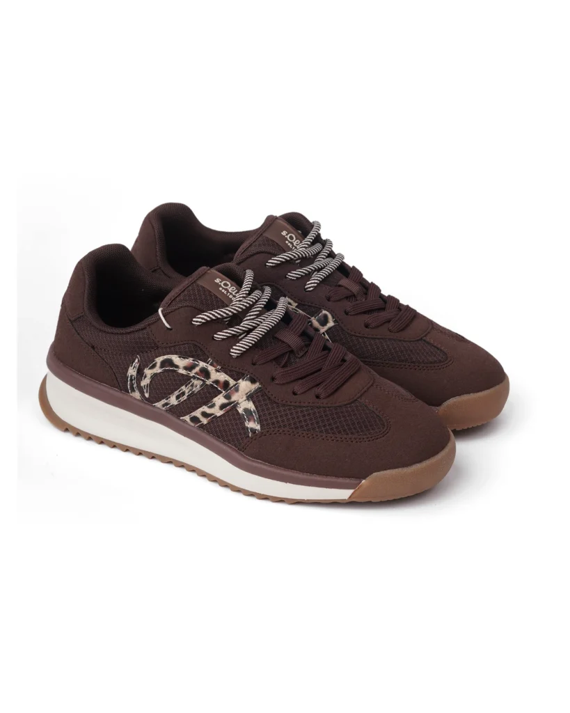 Braon ženske patike sa leopard detaljima S.Oliver 2183390 BROWN/LEO