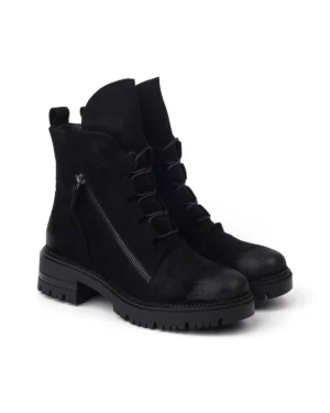 Crne ženske čizme na pertlanje Neta A2448 BLACK