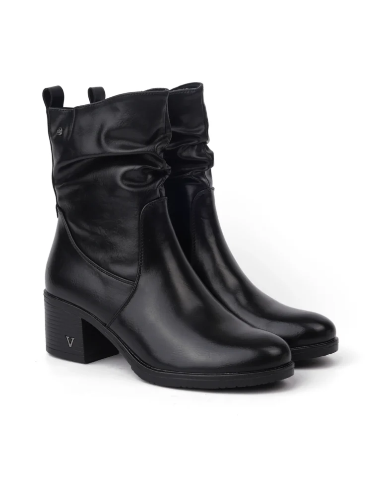 Crne ženske gležnjače sa naborima Neta A3722 BLACK