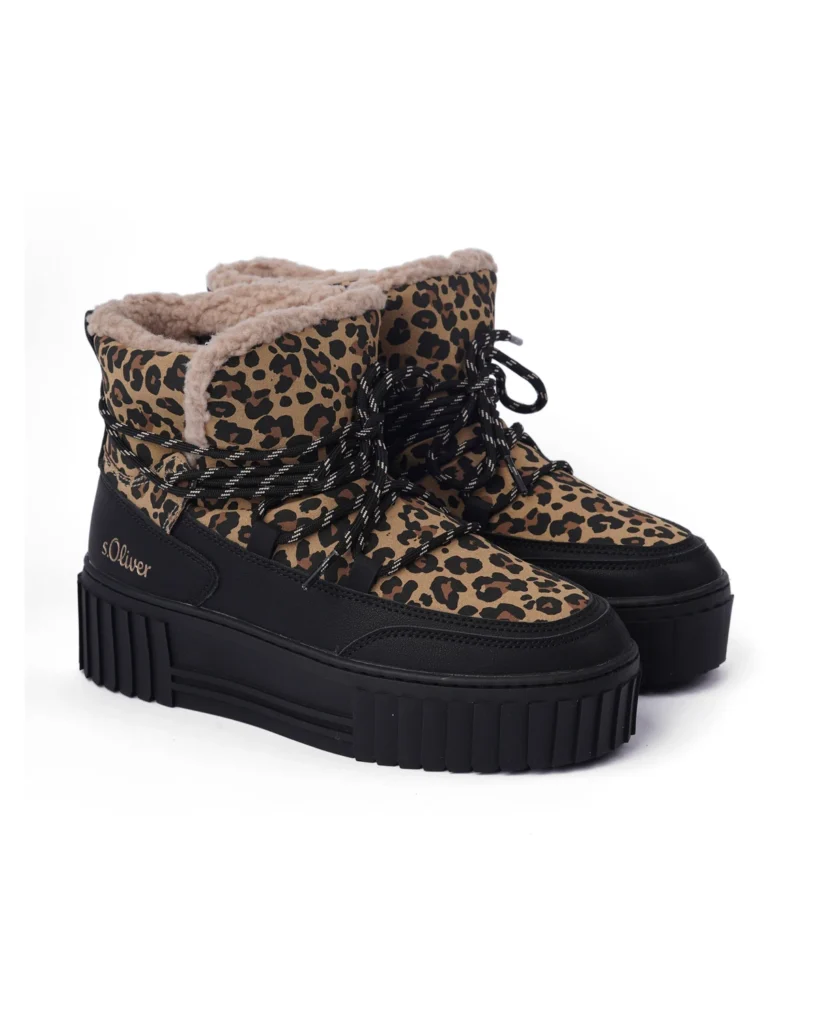Ženske čizme sa leopard dezenom S.Oliver 2183487 BLACK/LEO