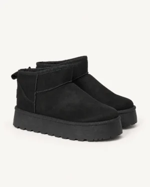 Crne ženske mini čizme na platformi Neta G10X BLACK, šifra 13439