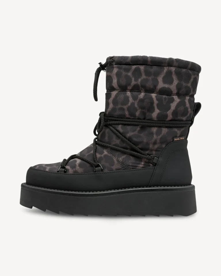 Tamaris crne ženske gležnjače sa leopard dezenom 26846-45
