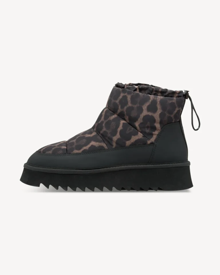 Tamaris crne ženske gležnjače sa leopard dezenom 26810-45