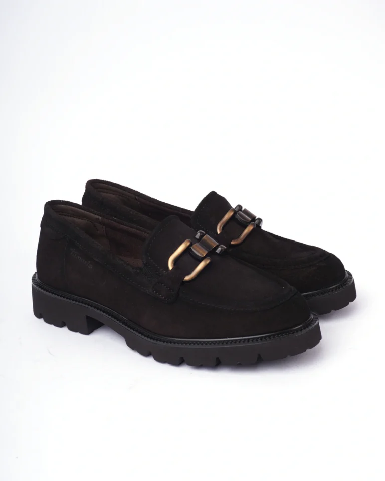 Tamno braon ženske kožne mokasine Tamaris Comfort 84701-47