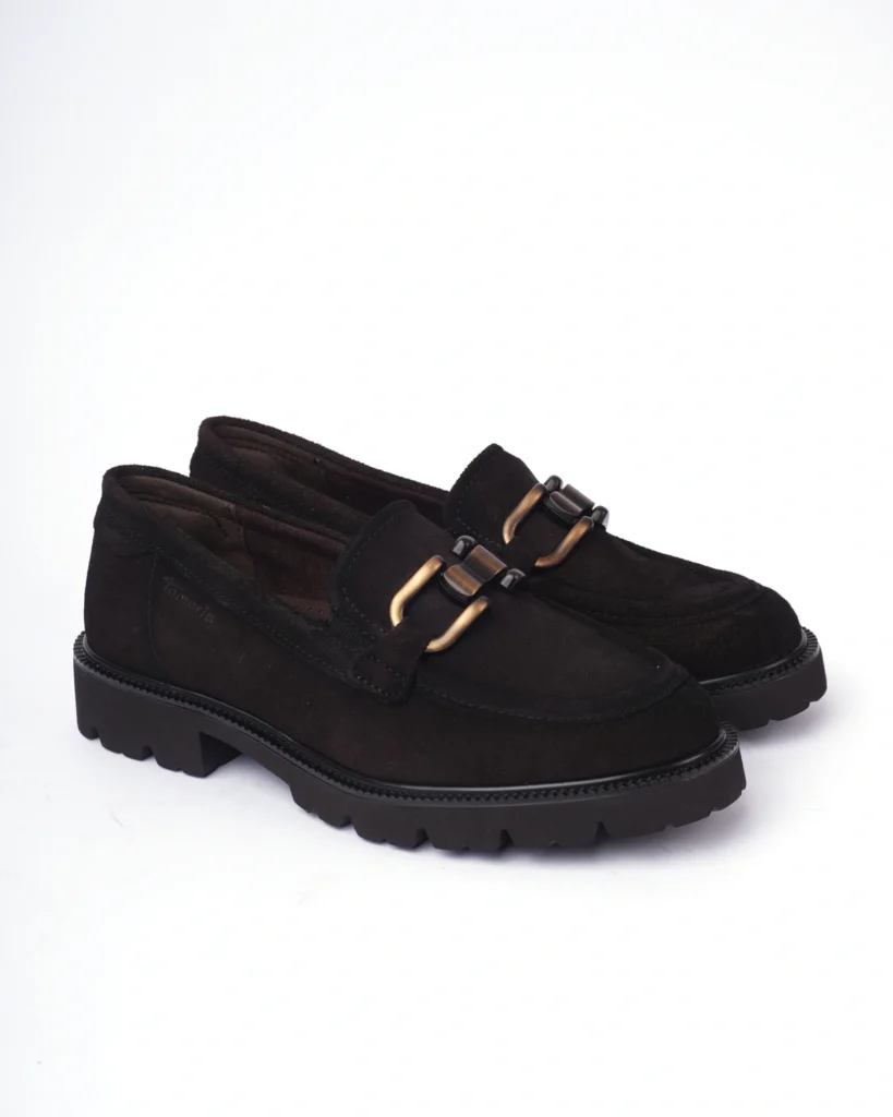 Tamno braon ženske kožne mokasine Tamaris Comfort 84701-47